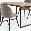 AABENRAA + KOKKEDALAABENRAA L120 table coloris chêne + 4 KOKKEDAL chaises gris-JYSK Best