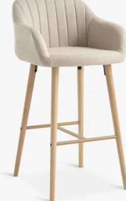 ADSLEVChaise de bar ADSLEV tissu beige/coloris chêne naturel-JYSK Sale
