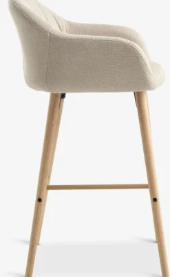 ADSLEVChaise de bar ADSLEV tissu beige/coloris chêne naturel-JYSK Sale