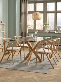 AGERBYTable AGERBY 90x160 verre/chêne naturel-Royal Oak Clearance