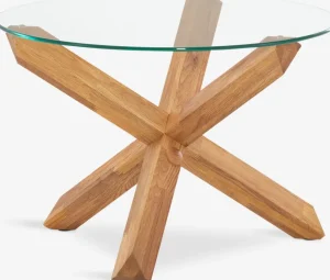 AGERBYTable basse AGERBY Ø60 verre/chêne naturel-Royal Oak