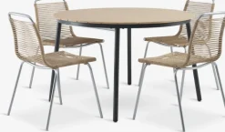 AKTIVEN + MIDDAGSBERGETAKTIVEN L118/168 table + 4 MIDDAGSBERGET chaises naturel-JYSK