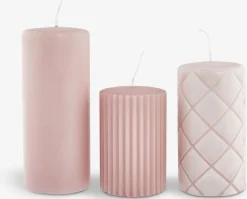 ALFREDBougie pilier ALFRED rose 3pcs/pqt-JYSK New