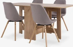 ALLING + KASTRUPALLING L100/163 table coloris chêne +4 KASTRUP chaises sable-JYSK Sale