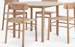 ALSTED + ISLEVALSTED Ø120 table col. chêne + 4 ISLEV chaises ss accoudoirs-JYSK Discount