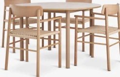 ALSTED + ISLEVALSTED Ø120 table colo. chêne + 4 ISLEV chaises a/accoudoirs-JYSK Hot