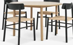 ALSTED + ISLEVALSTED Ø120 table coloris chêne + 4 ISLEV chaises noir-JYSK Sale