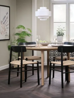 ALSTED + ISLEVALSTED Ø120 table coloris chêne + 4 ISLEV chaises noir-JYSK Sale