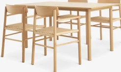 ALSTED + ISLEVALSTED L160 table colo. chêne + 4 ISLEV chaises a/accoudoirs-JYSK Sale