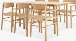 ALSTED + ISLEVALSTED L160 table colo. chêne + 4 ISLEV chaises a/accoudoirs-JYSK Sale