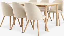 ALSTED + THORUPALSTED L160 table coloris chêne + 4 THORUP chaises beige-JYSK Outlet