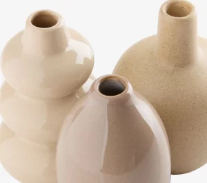 AMUNDSENVase AMUNDSEN Ø6xH10cm beige 3pcs/pqt-JYSK Clearance