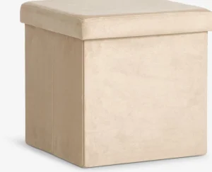 AUNINGPouf AUNING 38x38 a/rangement velours sable foncé-JYSK Online