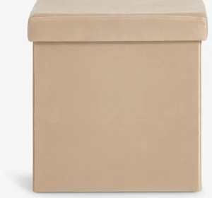 AUNINGPouf AUNING 38x38 a/rangement velours sable foncé-JYSK Online