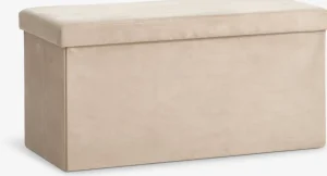 AUNINGPouf AUNING 76x38 a/rangement velours sable foncé-JYSK Online