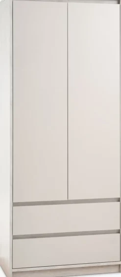 BILLUNDArmoire BILLUND 80x193 2 portes 2 tir. colo. travertin/beige-JYSK Discount
