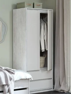 BILLUNDArmoire BILLUND 80x193 2 portes 2 tir. colo. travertin/beige-JYSK Discount