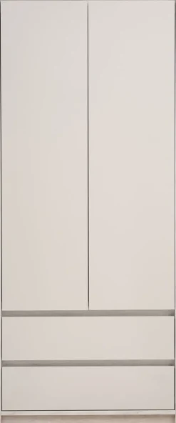 BILLUNDArmoire BILLUND 80x193 2 portes 2 tir. colo. travertin/beige-JYSK Discount