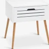BROBYTable de nuit BROBY 1 tiroir coloris bambou/blanc-JYSK