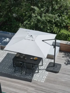 BUBERGParasol déporté BUBERG l300xL300 gris clair-JUTLANDIA Online