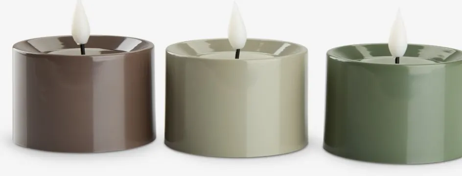 BYSVALEBougies chauffe-plat LED BYSVALE Ø8xH8cm assorti-JYSK Clearance