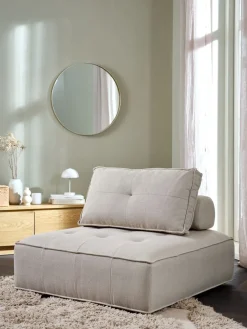 DAGSTRUPPouf DAGSTRUP a/dossier tissu beige-JYSK New