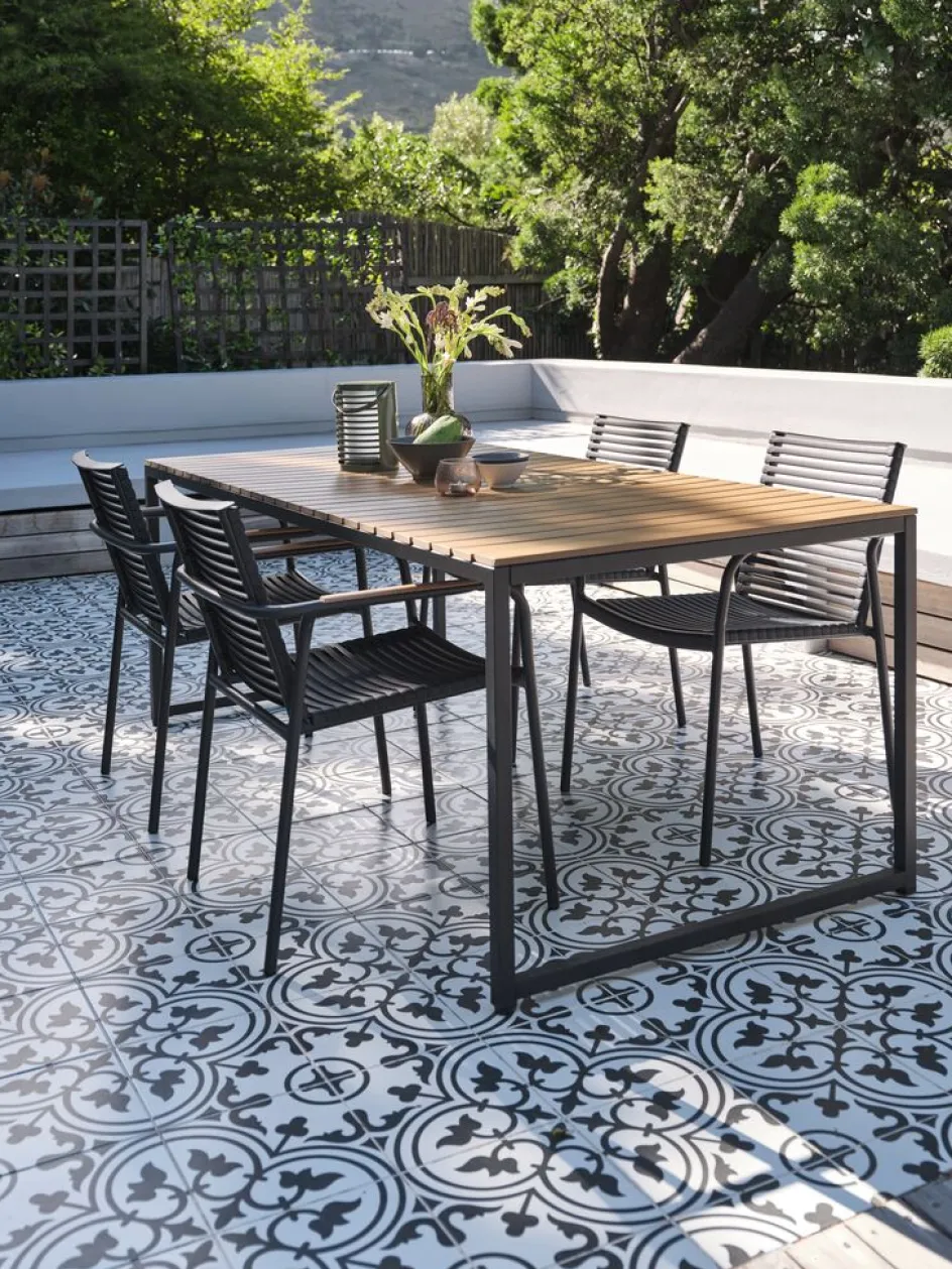 DAGSVAD + NABEDAGSVAD L190 table naturel + 4 NABE chaises noir-JUTLANDIA Hot