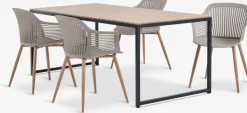 DAGSVAD + VANTOREDAGSVAD L190 table naturel + 4 VANTORE chaises sable foncé-JYSK Online