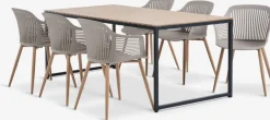 DAGSVAD + VANTOREDAGSVAD L190 table naturel + 4 VANTORE chaises sable foncé-JYSK Online