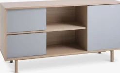 EGEBJERGBuffet EGEBJERG 2 tiroirs/1 porte gris/chêne clair-Royal Oak