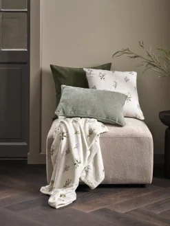 ENGSOLEIPlaid en polaire ENGSOLEI 130x170 blanc/vert-JYSK Discount