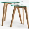 FALSLEDTables gigognes FALSLED Ø50/40 verre/chêne naturel 2 pièces-JYSK Clearance