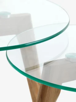 FALSLEDTables gigognes FALSLED Ø50/40 verre/chêne naturel 2 pièces-JYSK Clearance