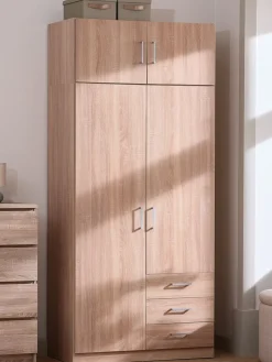 FANDRUPArmoire FANDRUP 97x176 2 portes 3 tiroirs coloris chêne c.-JYSK New