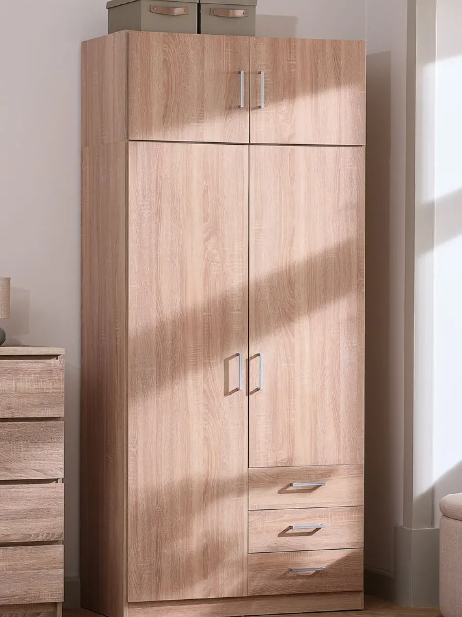 FANDRUPArmoire FANDRUP 97x176 2 portes 3 tiroirs coloris chêne c.-JYSK New