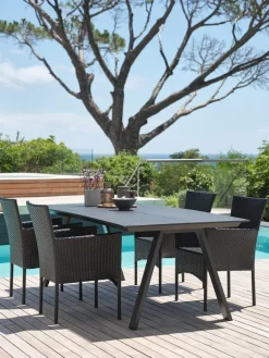 FAUSING + AIDTFAUSING L220 table + 4 AIDT chaises noir-JYSK