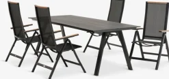 FAUSING + BREDSTENFAUSING L220 table + 4 BREDSTEN chaises noir-JUTLANDIA Outlet