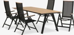FAUSING + BREDSTENFAUSING L220 table naturel + 4 BREDSTEN chaises noir-JUTLANDIA Online
