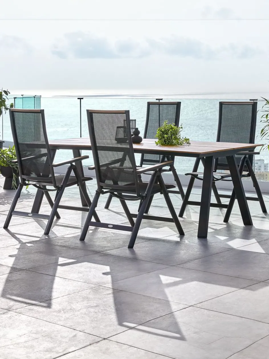 FAUSING + BREDSTENFAUSING L220 table naturel + 4 BREDSTEN chaises noir-JUTLANDIA Online