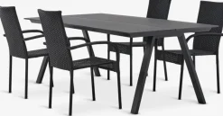FAUSING + GUDHJEMFAUSING L220 table + 4 GUDHJEM chaises noir-JYSK Clearance