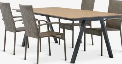 FAUSING + GUDHJEMFAUSING L220 table + 4 GUDHJEM chaises naturel-JYSK Best