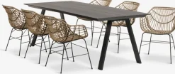 FAUSING + ILDERHUSEFAUSING L220 table noir + 4 ILDERHUSE chaises l-JUTLANDIA Hot