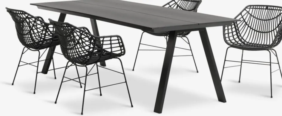 FAUSING + ILDERHUSEFAUSING L220 table + 4 ILDERHUSE chaises-JUTLANDIA Hot
