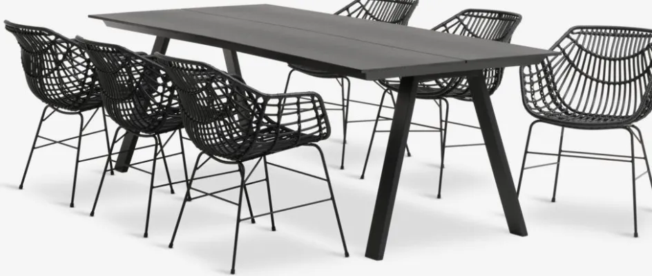 FAUSING + ILDERHUSEFAUSING L220 table + 4 ILDERHUSE chaises-JUTLANDIA Hot