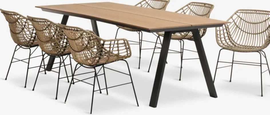 FAUSING + ILDERHUSEFAUSING L220 table + 4 ILDERHUSE chaises l-JUTLANDIA Hot