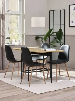 FOLDINGBRO + JONSTRUPFOLDINGBRO L130 table coloris chêne +4 JONSTRUP chaises noir-JYSK Outlet