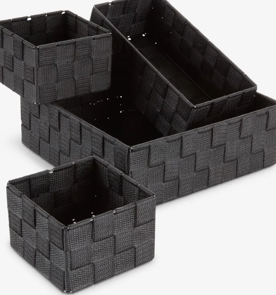 FOLKELot de paniers FOLKE 4pcs/lot noir-JYSK