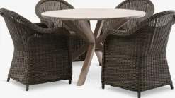 FUGLSAND + GAMMELBYFUGLSAND Ø120 table bois dur + 4 GAMMELBY chaise gris-JYSK Hot