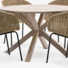 FUGLSAND + TUERNEFUGLSAND Ø120 table acacia + 4 TUERNE chaises naturel-JYSK Outlet