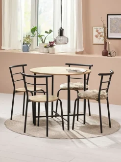 GADSTRUPGADSTRUP Ø85 table + 4 GADSTRUP chaises noir/coloris chêne-JYSK Discount